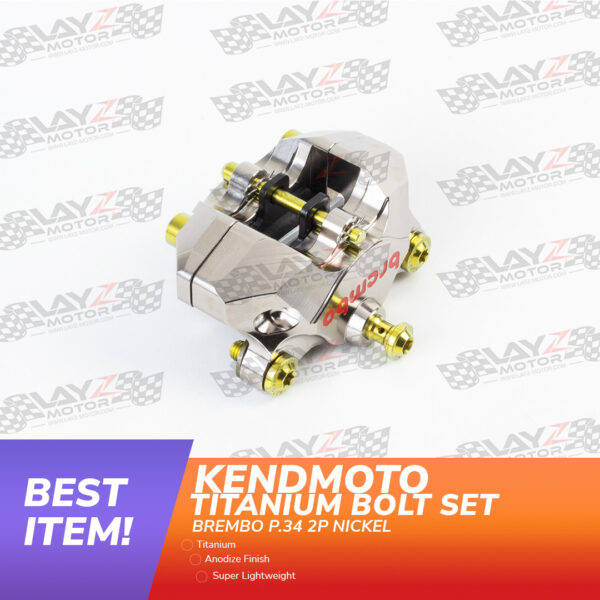 Second image of KENDMOTO BAUT TITANIUM SET KALIPER BREMBO P.34 2P Nickel