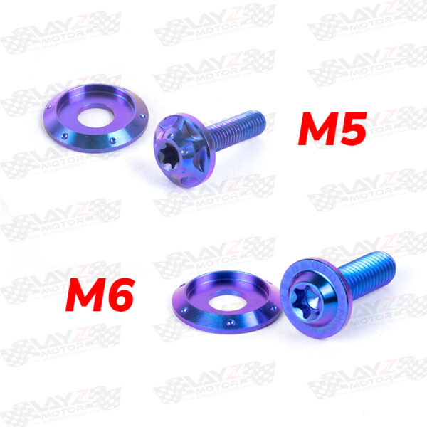 Second image of KENDMOTO BAUT + RING TITANIUM WINDSHIELD UNIVERSAL M5 & M6