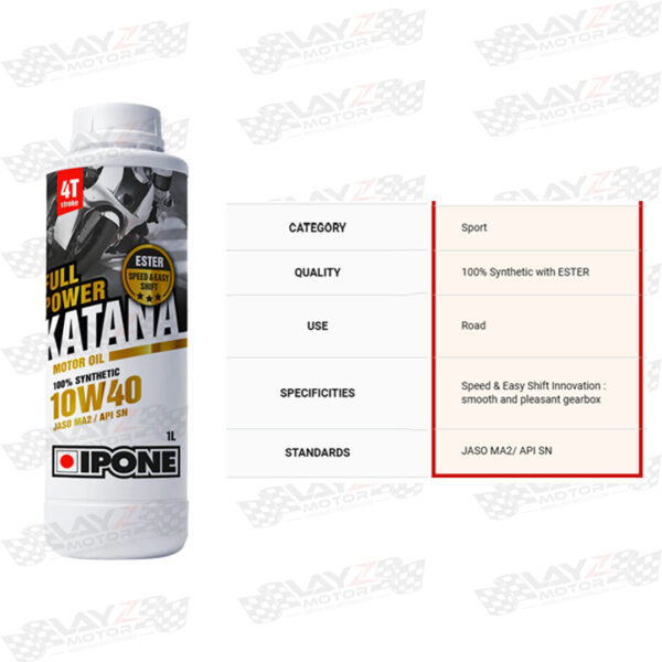 Second image of IPONE Full Power Katana 4T 100% Synthetic + ESTER
