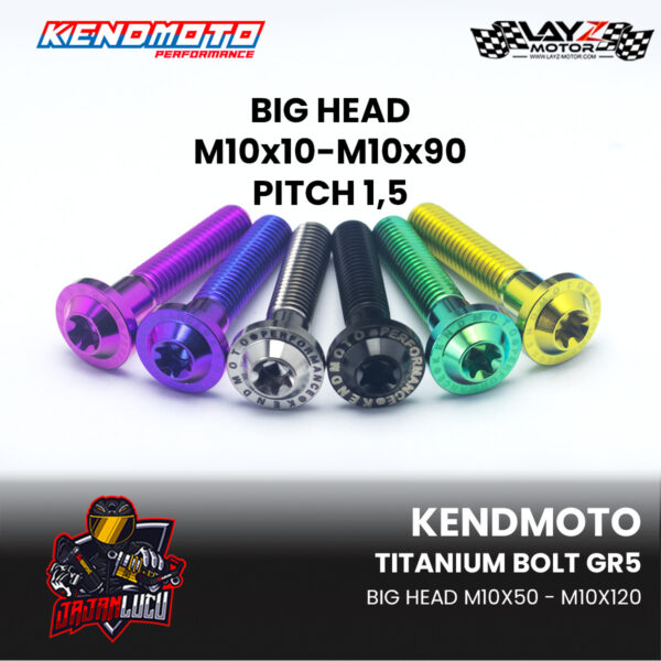 KENDMOTO BAUT TITANIUM BIG HEAD M10 PITCH 1,5 DRAT KASAR