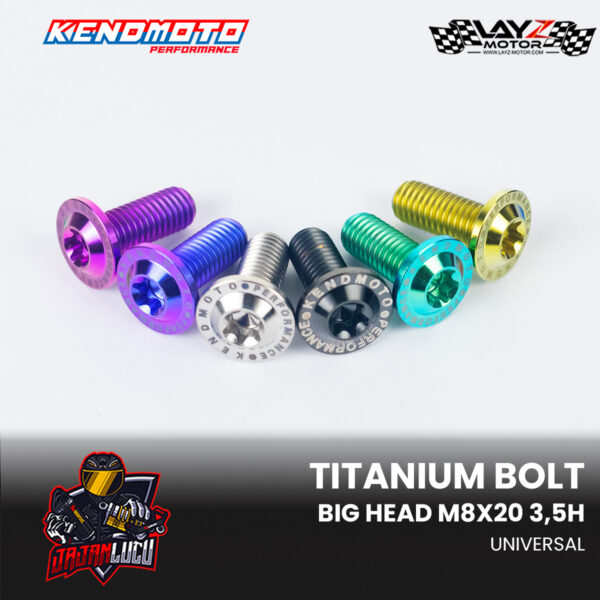 KENDMOTO BAUT TITANIUM BIG HEAD M8X20 3,5H