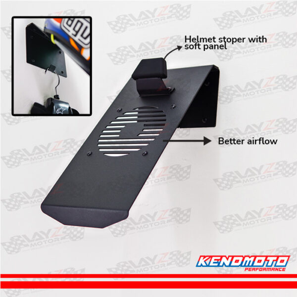 Second image of Kendmoto Wall Mounted Helmet Holder