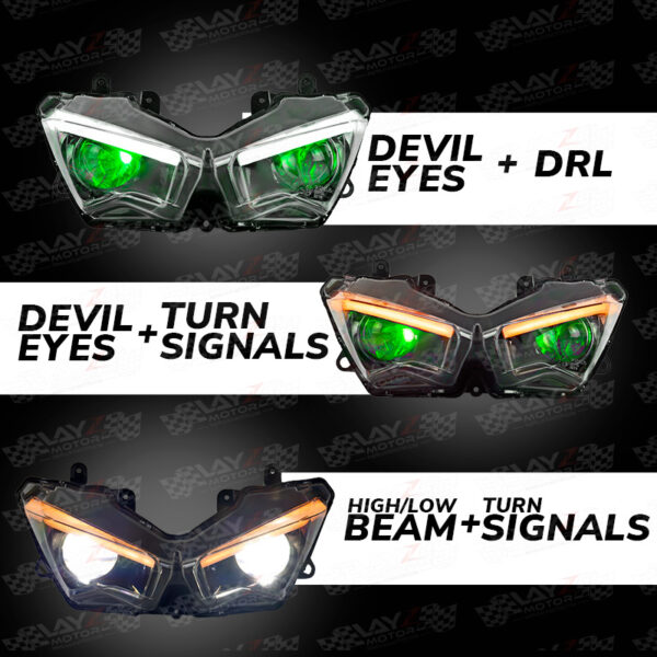 Second image of KENDMOTO Headlamp Projector Kawasaki ZX25R Ninja 400 & ZX636 2019