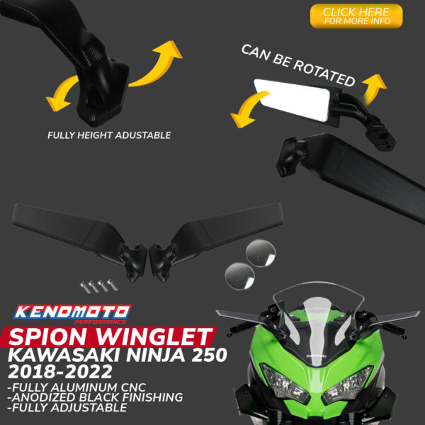 Kendmoto Spion Mirror Winglet - Kawasaki Ninja 250 2018