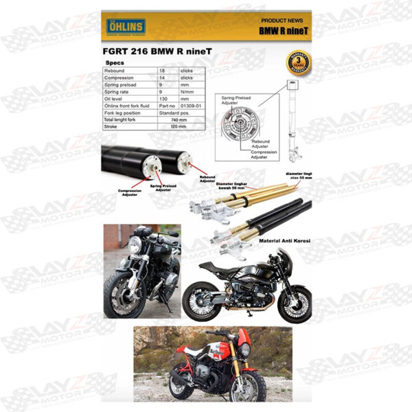 Second image of OHLINS FGRT216 BMW R9T Front Shock