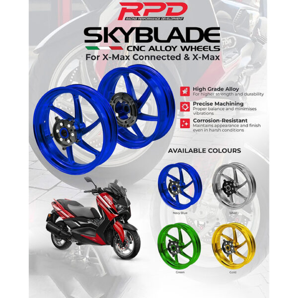 RPD Skyblade CNC Alloy Wheels - Yamaha XMAX 250