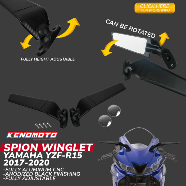 Kendmoto Spion Mirror Winglet - Yamaha YZF R15 V3
