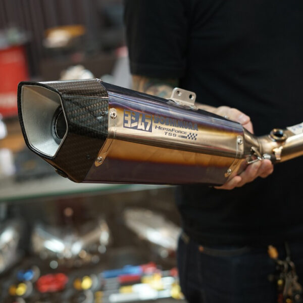 Second image of Yoshimura Hepta Force TSS Full System Exhaust STB (Titanium Blue Cover) - Kawasaki ZX25R